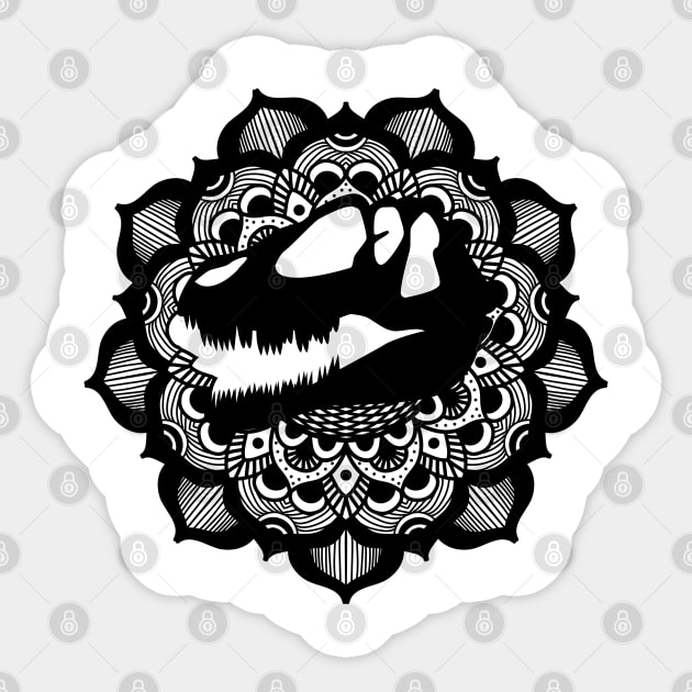 Mandala T Rex Sticker by ArtRoute02